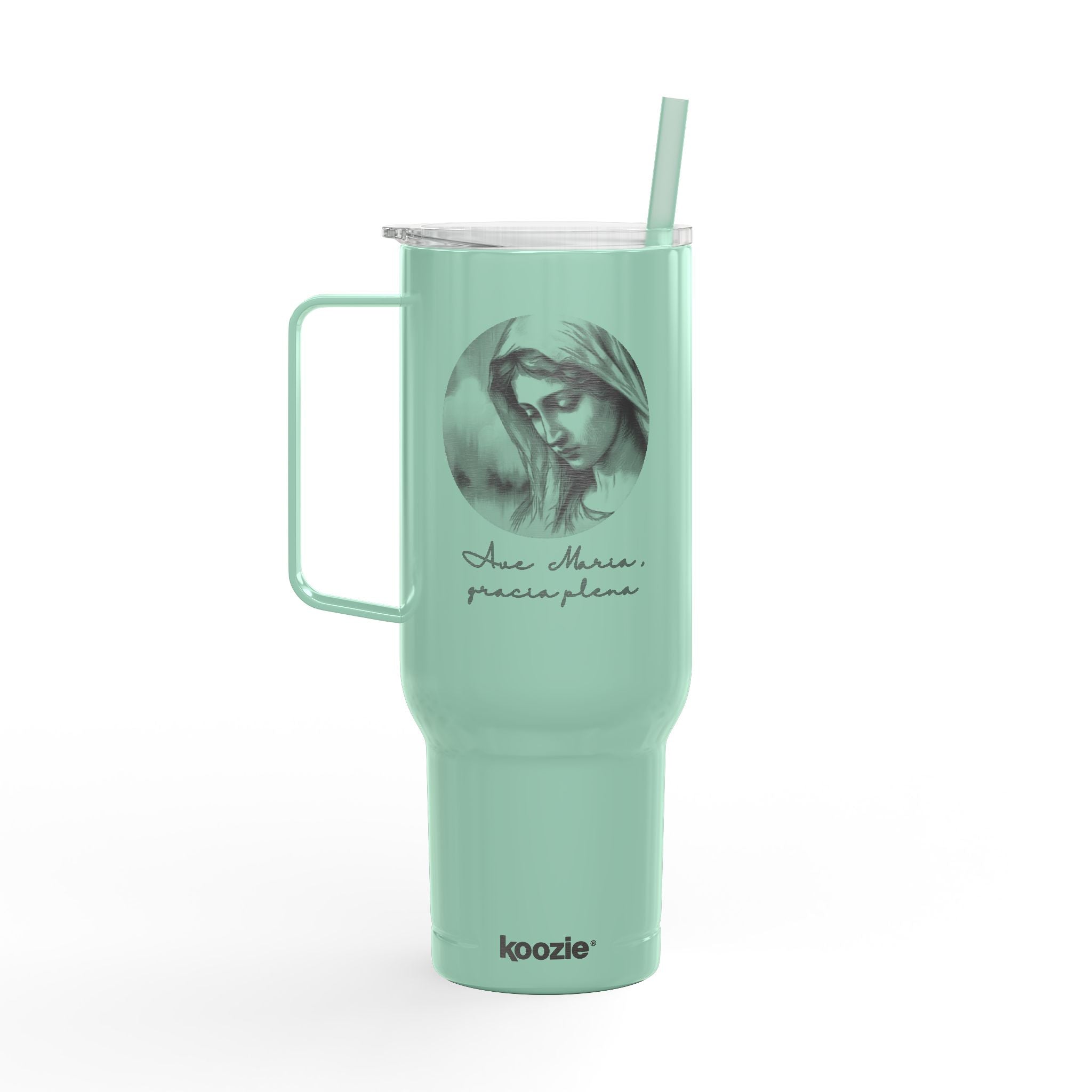 40oz Engraved Religious Tumbler - Our Mother, Pray For Us Insulated Travel Mug
