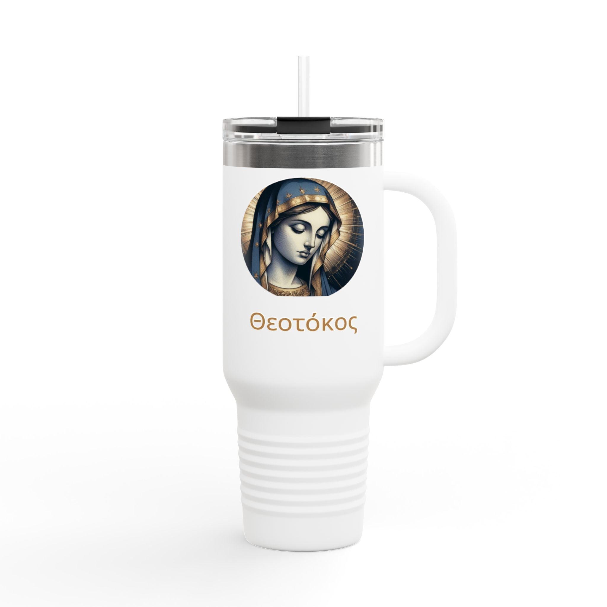 Spiritual Insulated Travel Mug - 40oz with Theotokos Design