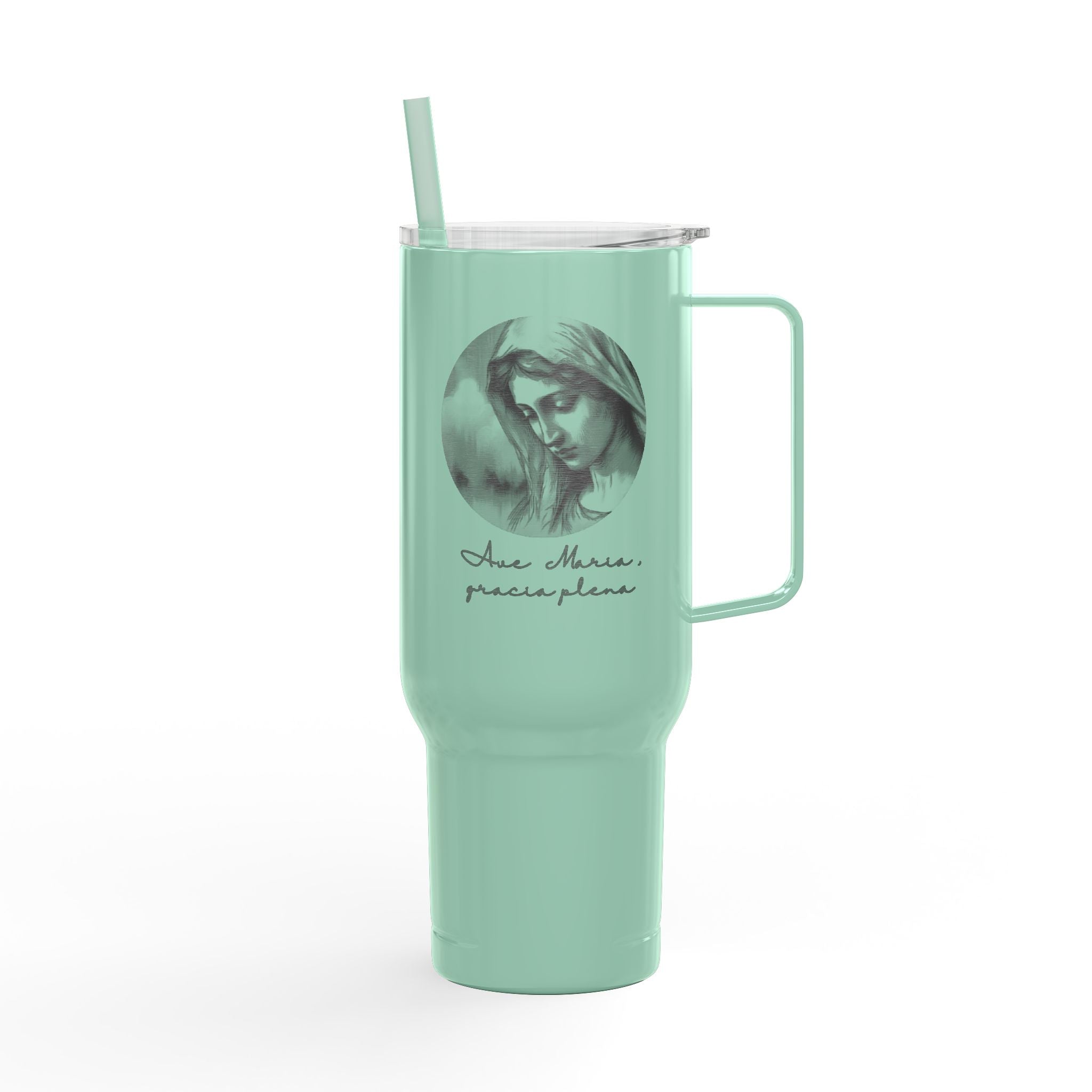 40oz Engraved Religious Tumbler - Our Mother, Pray For Us Insulated Travel Mug