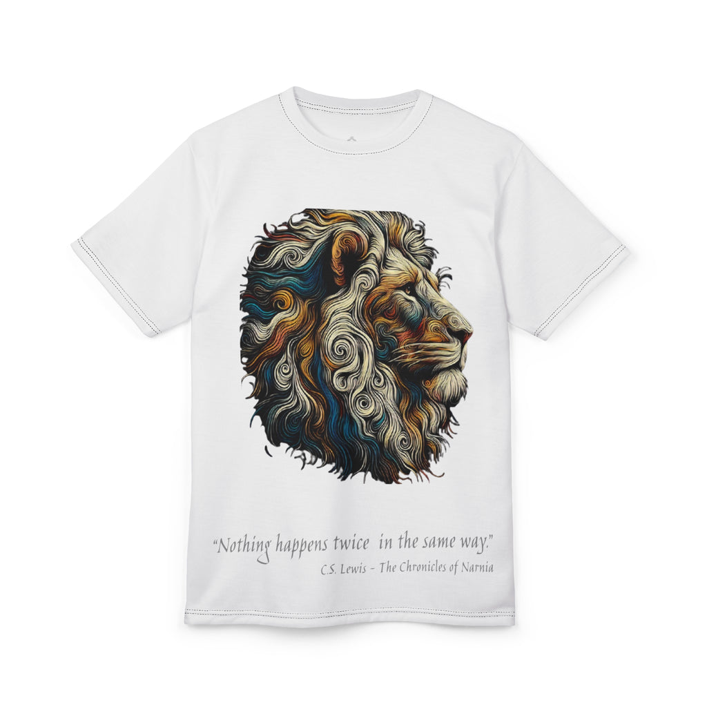 Lion Portrait Tee — Ornate Mane Illustration with C.S. Lewis Quote