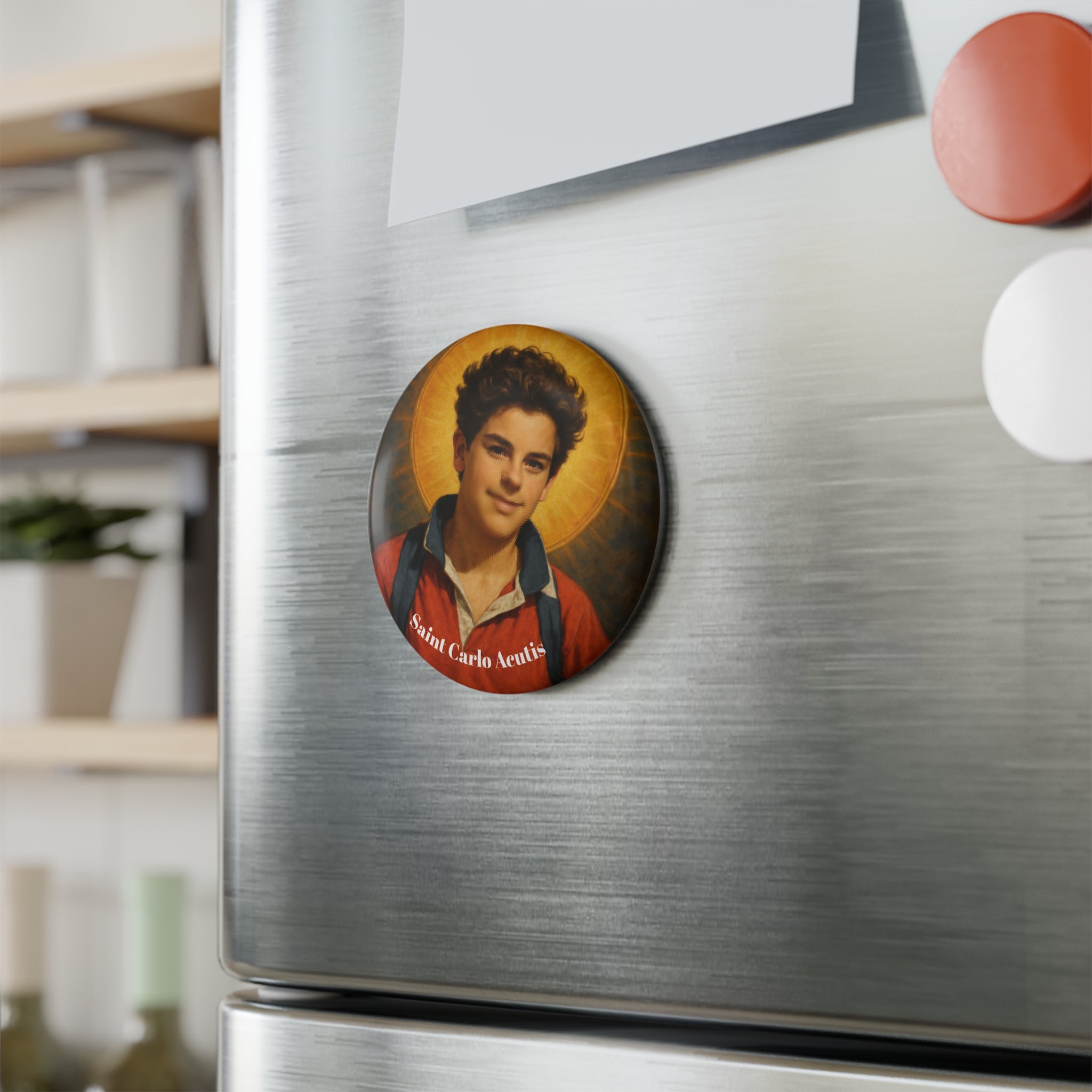 Inspirational Round Button Magnet - Unique Art Design