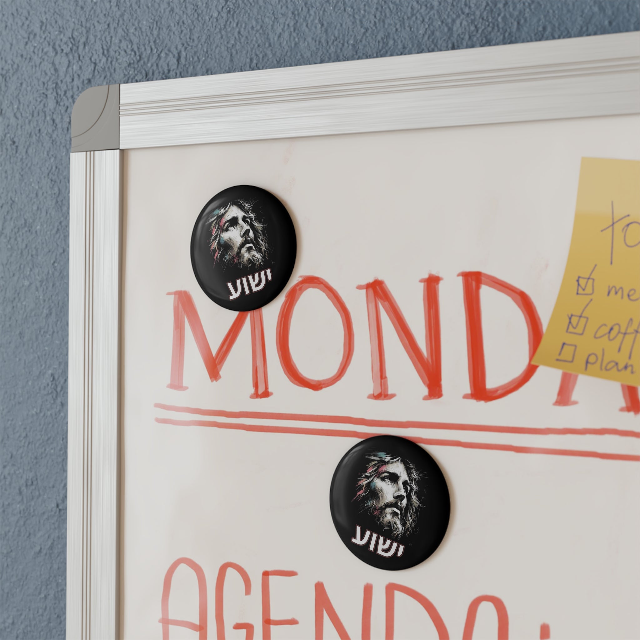 Religious Artwork Button Magnet Set - Inspirational Design (1 & 10 pcs)